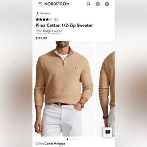 POLO RALPH
LAUREN - Logo-Embroidered
Waffle-Knit Pima
Cotton Half-Zip
Sweater